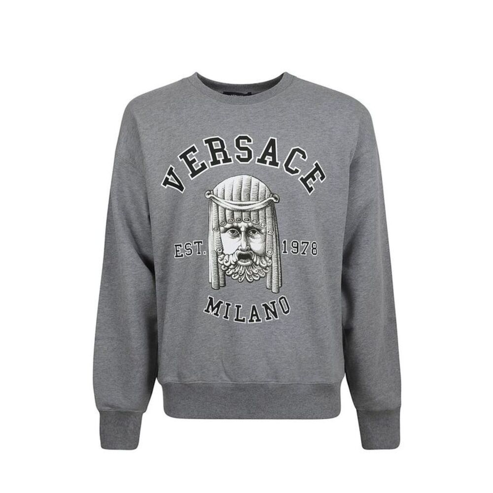 Versace Gray Cotton Men's Sweatshirt